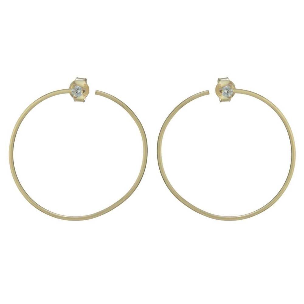 NEW ATHRA women's 30mm open round earring in gold